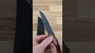 Stainless Damascus Utility Knife with Spalted Maple by Cristian Silva