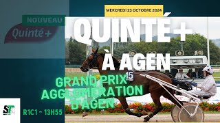 PRONOSTIC TURF  PMU QUINTÉ TOP 5 GRAND PRIX AGGLOMÉRATION D'AGEN QUINTÉ DU MERCREDI 23 OCTOBRE 2024