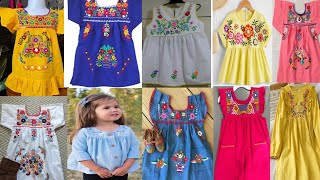 beautiful baby girl embroidery frock designs|| baby girl hand made embroidery frock designs 2023