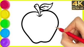 Apple Drawing || How to draw a apple Drawing easy step by step || Apple Drawing with colour. By Arya