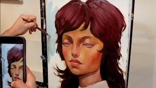 painting a 70's style portrait | Also life updates...