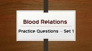 2. Blood Relations Practice quiz 1 for competitive exams- Learn_Reasoning@Connect2STR