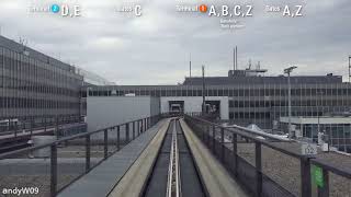 【第一視角POV】【法蘭克福機場】Sky Line旅客捷運系統 T1 A/Z→T2 B/C Frankfurt Airport Sky Line Front View Time-Lapse POV