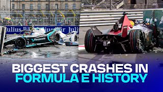 "CHAOS at turn one!" 😱 | Biggest crashes in Formula E history