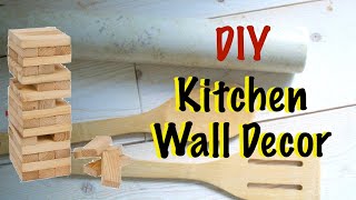 DIY Kitchen Wall Decor with DT Wooden spoons and Tumbling blocks