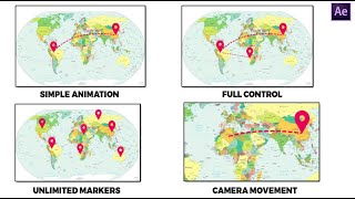 Free Animated Travel Map - After Effects Template |2 Animations Pack 2020