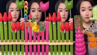 ASMR STRAWBERRY🍓CANDY🍭AMAZING DRINK🍷CHALLENGE 😍 #tiktok#mukbang#asmr#ssoyoung#youtube#food