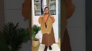 ازاى تلبسى جيب جلد بنى | styling brown leather skirt