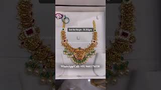 Gold lakshmi necklace designs | #lightweightgoldjewellery #goldnecklace #lakshmidevi #necklace