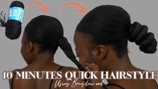 😱10 MINUTES QUICK HAIRSTYLE USING BRIZILIAN WOOL