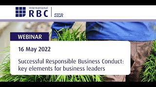 SER Webinar 'Successful Responsible Business Conduct: the key elements for business leaders'