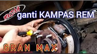 CARA GANTI KAMPAS REM BELAKANG GRAN MAX DAN PENYETELANNYA,CEPAT DAN MUDAH