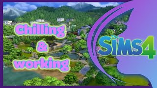 Late night with the Sims 4 - Chilling out and working in game.