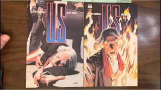 U.S. #1-2: a flawed scattershot critique of America, with exquisite fully-painted art by Alex Ross.