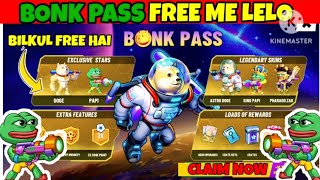 HOW TO GET BONK PASS FOR FREE IN BATTLE STARS || GET BONK PASS FOR FREE