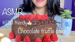 ASMR / Mukbang KETO Chocolate Truffle Cake { eating sounds } 초콜렛 트러플 케이크 チョコレートトリュフケーキ