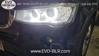 EVO Visibility: 2017 BMW X3 F25 Bi-LED Laser Fog Lamp Projectors Beam Brightness Testing 65W Canbus