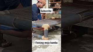 finising meja lesehan bambu #kerajinanbambu #short