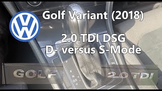 VW Golf Variant DSG D- vs S-Mode Getriebe Performance Drag Test 0-100km/h + 1/4Meile