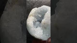 Beautiful Blue Celestite Crystals In Geode Sphere Mineral Specimen