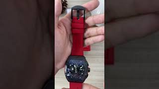 Expedition Black Dial Red Rubber, Case Black