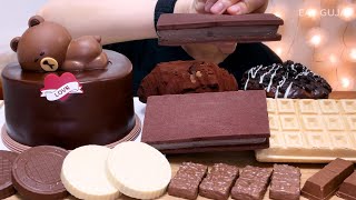 오늘은 🍫초코케이크 초코도넛 초코페스츄리 초코모나카 초코샌드 등등🍫🍩 Chocolate Dessert MUKBANG