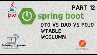 Spring Boot For Beginners || part 12 || @Table & @Column Annotations || DTO vs DAO vs POJO