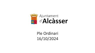 🔴 DIRECTE - Ple Ordinari 16/10/2024