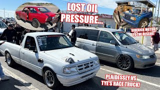 Sick Week Day 2 - Wyatt's Corolla Blew up... The Plaidessey Takes On Tye's Race Truck!