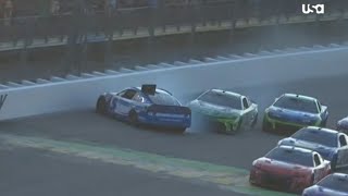 KYLE LARSON DENNY HAMLIN CRASH - 2024 IOWA CORN 350 NASCAR CUP SERIES AT IOWA