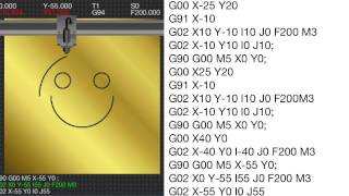 Sample G-codes : #1 Smiley face (circular interpolation basics)