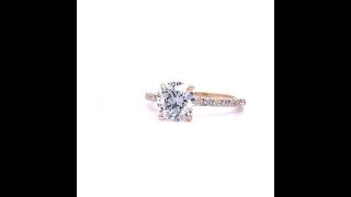 Classic 2.02 Carat Diamond Solitaire Pavé Ring in 14k Yellow Gold