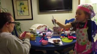 Emma&Alissa baking with her new toy part 3