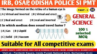 IRB OSAP ODISHA POLICE SI PMT// MCQ PART 3 // Suitable for All competitive exam 2024