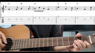 Pop Goes The Weasel - Easy Beginner Guitar Tab With Playthrough Tutorial Lesson