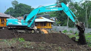 Digging A House Foundation Hole With A Kobelco Excavator