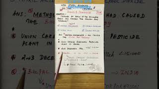 What gas responsible for Bhopal gas tragedy?#upscstudyacademy #scienceandtechnology #shorts