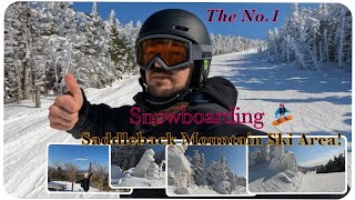 Saddleback Mountain Ski Area, Snowboarding Maine USA.