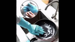 Magic Washing gloves with scrubber, silicon gloves, washing glove