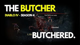 Season 4 - Level 139 Butcher VS 89 Barb Diablo 4