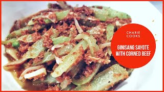 Ginisang Sayote with Corned Beef