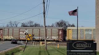 NS mixed freight train with rear DPU