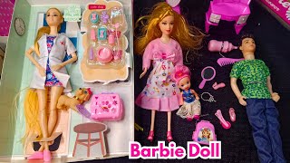 4 Minutes Satisfying with Unboxing barbie baby shower , Doctor nurse set Asmr | unboxing toy review