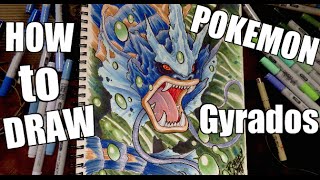 How To Draw Pokemon : GYRADOS !!