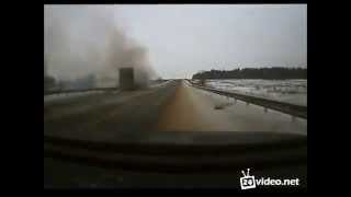 Car crash №3. Explosion of trucks - driver killed