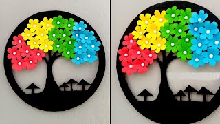 Home decoration ideas | Wall hanging craft | Paper flower wall decor | Diy room decor | Wall mate