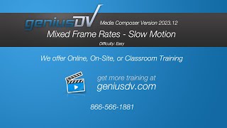 Mixed Frame Rates - Slow Motion in Media Composer