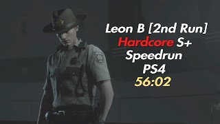 Resident Evil 2 Remake: Leon B Hardcore Mode PS4 Speedrun in 56:02 IGT