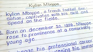 Kylian Mbappe || 10 line on my favourite footballer kylian mbappe || essay on mbappe in English