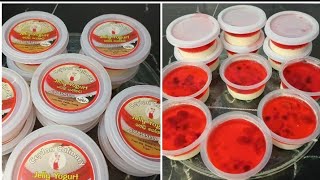 පොඩියට ස්වයං රැකියාවක්  පටන් ගමූ❤️ How to make jelly yogurt at home👍